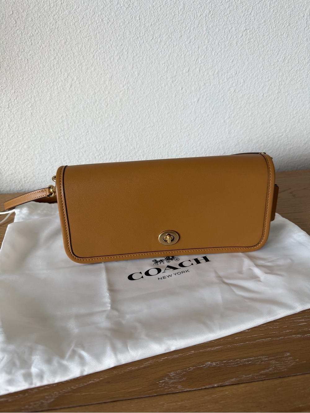 Coach Dinky Re-Edition Leather Turnlock in Honey